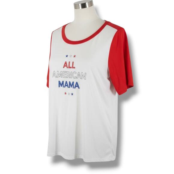 LuLaRoe Women’s Medium Red White Blue Patriotic Graphic Tee “All American Mama” - Picture 2 of 9